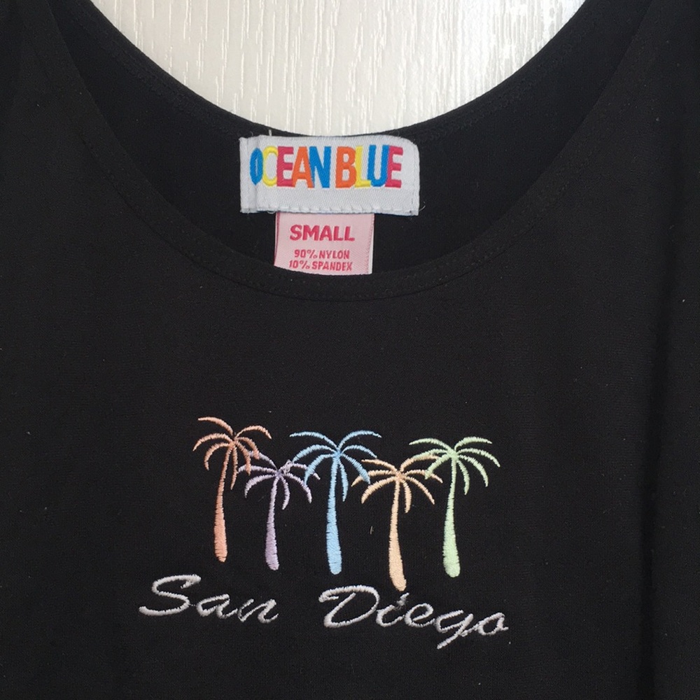 Ocean Blue Souvenir San Diego Graphic Black Tank Top S